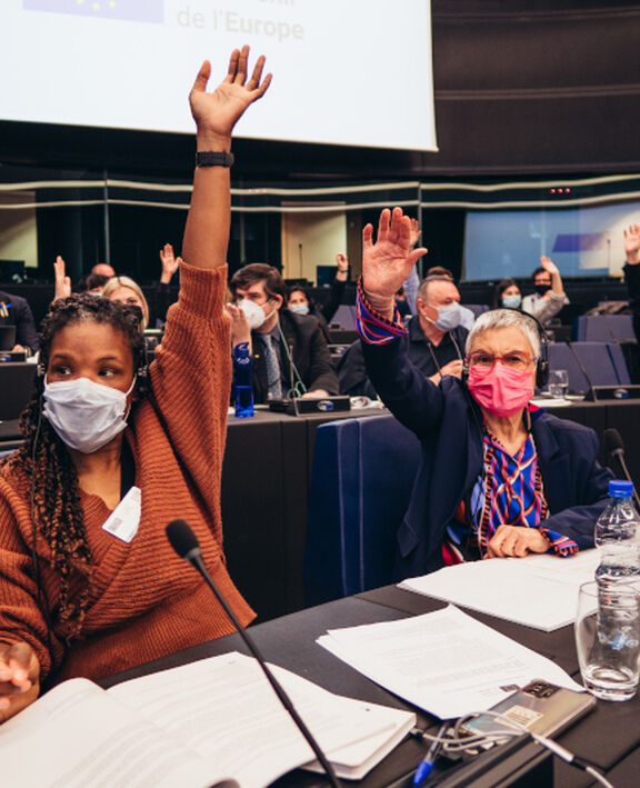 Konferenz über die Zukunft Europas im Europäischen Parlament in Straßburg am Freitag, den 29. April 2022. | Valentine Zeler/Europäische Kommission, European Union 2022 (EC - Audiovisual Service) Konferenz über die Zukunft Europas im Europäischen Parlament in Straßburg am Freitag, den 29. April 2022.